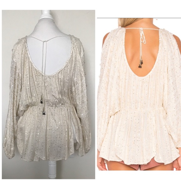 Free People LITTLE SHINE TUNIC IN IVORY SZ Small - Picture 2 of 4